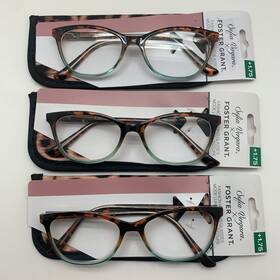 Foster Grant 193033586600 Inch 3 Pair Sofia Vergara Teresa Dmi/aqu 1.75 Reading Readers Glass