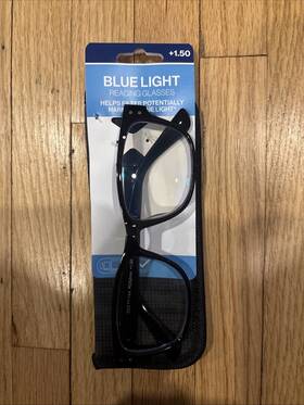 Vler2102 Foster Grant 193033610565 E118 Blue Light Blk 1.50 Reading Glasses With Soft Case