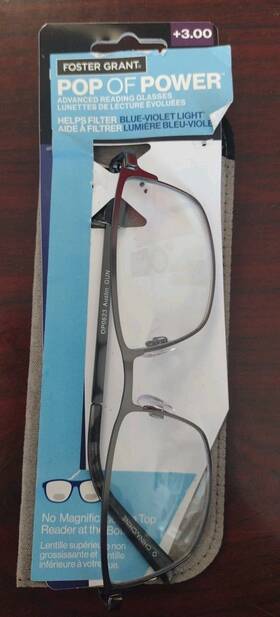 3.00w Foster Grant 193033647158 Magnivision Reading Glasses Austin Gun 3.00w/ Soft Case Nwt