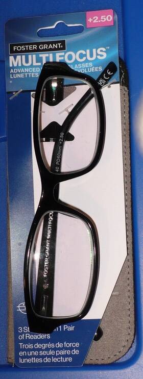 Foster Grant 193033661703 Multi Focus Advanced Readers James Black Glasses 2.50 Computer