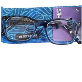 Foster Grant 193033666654 Crystal Vision Blu Reading Glasses Clear Blues With Case 2.00
