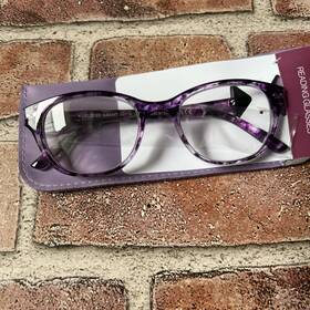 2202 Foster Grant 193033694206 Womens Reading Glasses 1.50 Flrl Purple Msrp 16.99