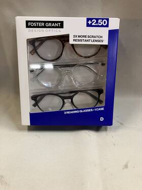 1908281 Foster Grant 193033762523 Reading 3 Pack- Glasses 2.50
