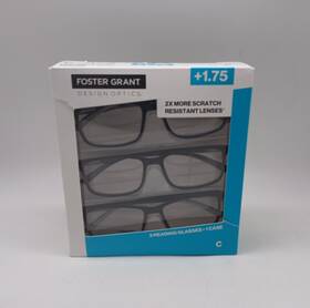 Foster Grant 193033762578 Design Optics Reading Glasses 1.75 3-pack Plastic Frame