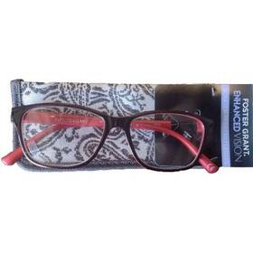 5010688 Foster Grant Womens Reading Glasses W Case Kinsey Red 2.00 Scratch Resistant