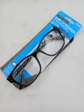 5013832-200.mcv Foster Grant Pop Of Power Reading Glasses 2.00 Black Frame Blue Light