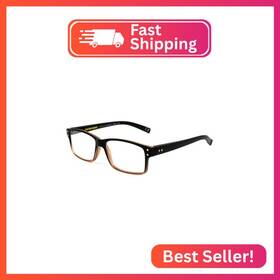 5014175-325.cgu Foster Grant Mens Thomson Rectangular Reading Glasses Brown/transparent 53 Mm