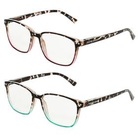 5015640-175.cgu Foster Grant Womens Kendall 2pack Square Reading Glasses Tortoise/wine Tor