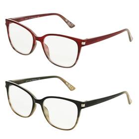 5015641-150.cgu Foster Grant Womens Dakota 2-pack Cat Eye Reading Glasses Berry Fade Blue/