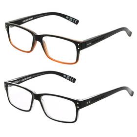 5015717-150.cgu Foster Grant Mens Rowan 2pack Square Reading Glasses Black Brown Fade Blac