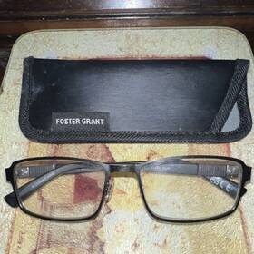 55527 Foster Grant Ti-tech Ti Titanium Square Bifocal Reading Glasses Black 2.00