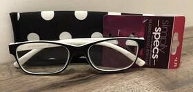 810424512 Foster Grant Simply Specs By Reading Glasses Lucille 2.75 Blk And White Soft Case