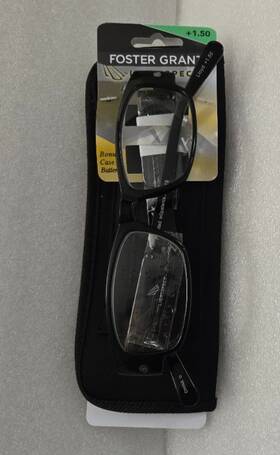 Foster Grant 887661004758 Lightspecs Lighted Reading Glasses 1.50 Lloyd Black With Soft Case
