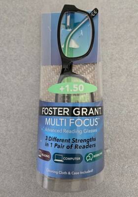 53-17-140 Foster Grant 887661004963 Multi Focus Advanced Reading Glasses 1.50 James Black