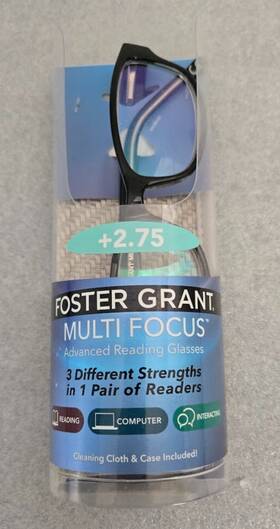 53-17-140 Foster Grant 887661005007 Multi Focus Advanced Reading Glasses 2.75 James Black