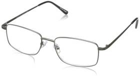 Foster Grant 887661118837 Mens T10 Rectangular Reading Glasses Gunmetal/transparent 59 Mm