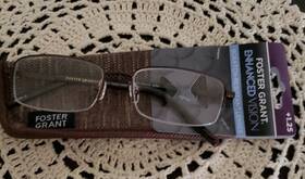 B203 Foster Grant 887661135223 Brown Metal Semi-rimless Glasses Scratch Resistant 1.25