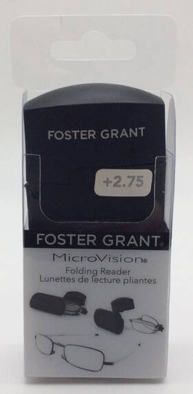 Foster Grant 887661203076 Gideon Folding Readers Reading Glasses In Case Black 2.75