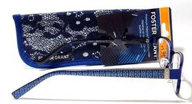 Foster Grant 887661253040 Reading Glasses With Soft Case Isa Navy Designer Arms 9