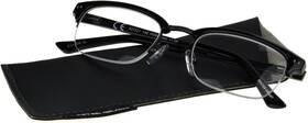 Foster Grant 887661253347 Warwick Blk Reading Glasses 1.25 Semi-rimless With Free Case 9z