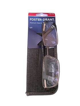 54017-135 Foster Grant 887661253477 Mens 2.75 Gunmetal Reading Glasses With Case Pd58 5mm Knox