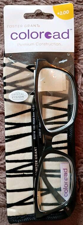 Foster Grant 887661324597 New Reading Glasses Coloread 2.00 With Case - Jules Blk