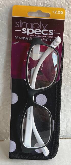 Foster Grant 887661365781 Discounted Inch Lucille Black/white Womens Reading Glasses 2.00 Nwt