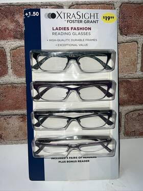 Foster Grant 887661366757 Xtrasight By Reading Glasses Awesome 4 Pack Colored