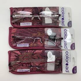 Foster Grant 887661368966 Inch 3 Pair Coloread Dani Purple 1.25 Reading Glasses Readers