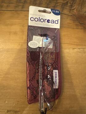 Foster Grant 887661368980 Coloread Dani Purple Rimless Women Reading Glasses 1.50 Case New