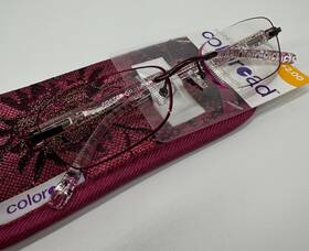 Foster Grant 887661369000 Rectangular Reading Glasses Purple Womens Dani Coloread Rimless