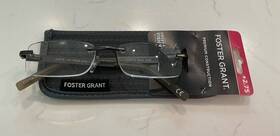 Foster Grant 887661369208 New Blake Gunmetal 2.75 Reading Glasses With Soft Case Free Ship