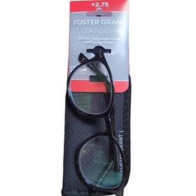 Foster Grant 887661369413 T23 Titanium Reading Glasses Gun Metal 2.75