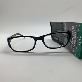 Foster Grant 887661370051 D22 Rocket Black 1.75 Carbon Fiber Readers Mens Reading Glasses
