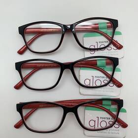 Foster Grant 887661454614 Inch 3 Pairft R12 Gloss 1.50 Kinley Gl Red Reading Glasses Readers