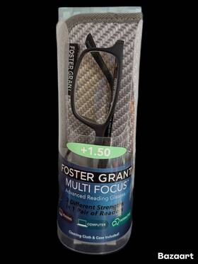 Foster Grant 887661461209 Multi Focus Advanced Reader Glasses Black Frame 1.50