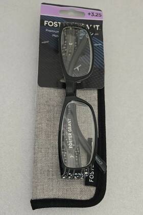 18-132 Foster Grant 887661469946 Reading Glasses 3.25 Patti 50 Black With Soft Case