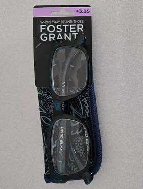14-138 Foster Grant 887661489289 Reading Glasses 3.25 Mira 54 Blue With Soft Case