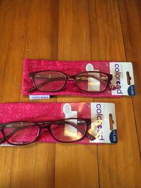 Foster Grant 887661622303 New 2 Pairs Evalina Red Women Reading Glasses Case 1.50