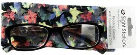 Foster Grant 887661827876 Sight Station Watercolor Black 2.00 Reading Glasses With Soft Case