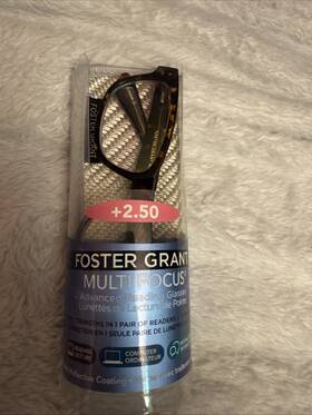54-18-140 Foster Grant 887661884015 Readers 2.50 Conan Case Brown Cloth Multi Focus Computer