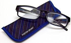 18-138 Foster Grant 887661909282 Sloan 2.00 Reading Glasses With Case Blue 53 New