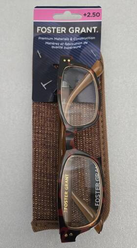 20-142 Foster Grant 887661928146 Reading Glasses 2.50 Channing 49 Dmi With Soft Case