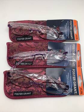 Foster Grant 887661928269 Inch 3 Pair R57 Daniella Purple 1.75 Rimless Reading Glasses Readers
