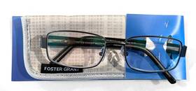 989399 Foster Grant Multi-focus 2.75 Wes Gun Metal Frame Reading Glasses With Case - New
