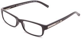 B09v28fpyg Foster Grant Mens Brandon Rectangular Reading Glasses Shiny Black/transparent