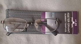 Ct0519 Foster Grant Manning 1.25 Reading Glasses Gun Pure Rubber Temples