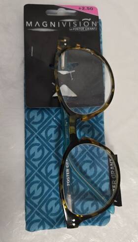 20-135 Foster Grant Ct0522 Magnivision Readers Glasses 2.50 Op0522 Bryn 50 Teal/torto
