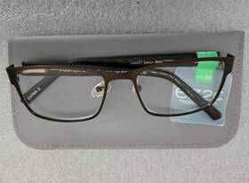 17-140 Foster Grant Ec2c Reading Glasses 1.50 Dalton 54 Brown With Case