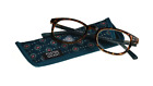 Foster Grant Elodie Womens Reading Glasses Tortoise Brown Teal Case